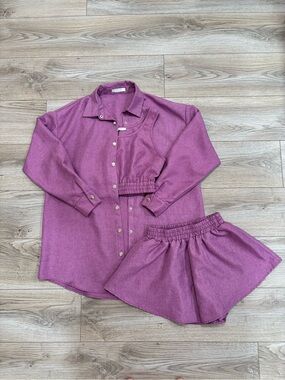 Mulla Purple 3-Piece Linen-Blend Set